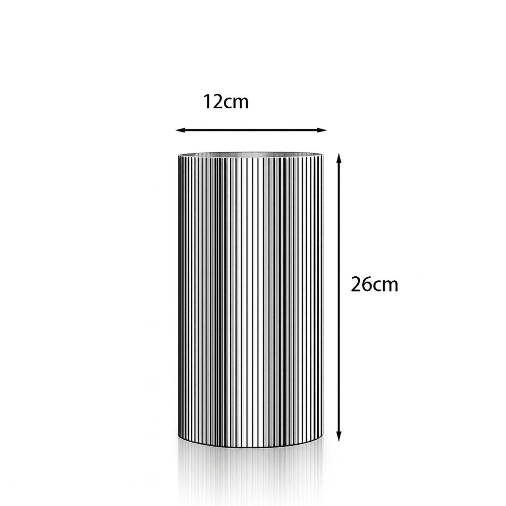 Stainless steel decorative vase – dimensions view – Eloré