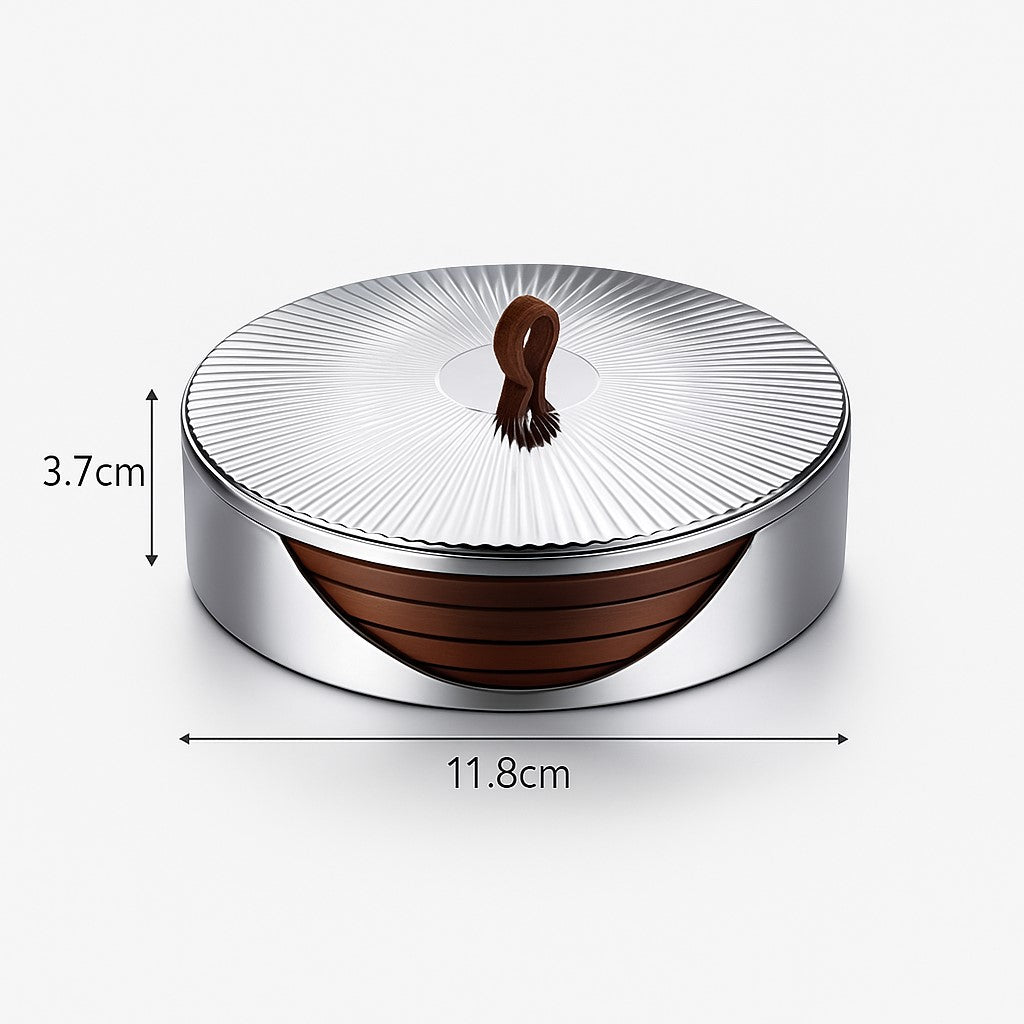 Leather drink coasters set – dimensions view – Eloré