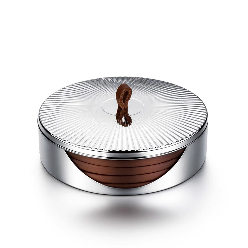 Leather drink coasters set – front view – Eloré