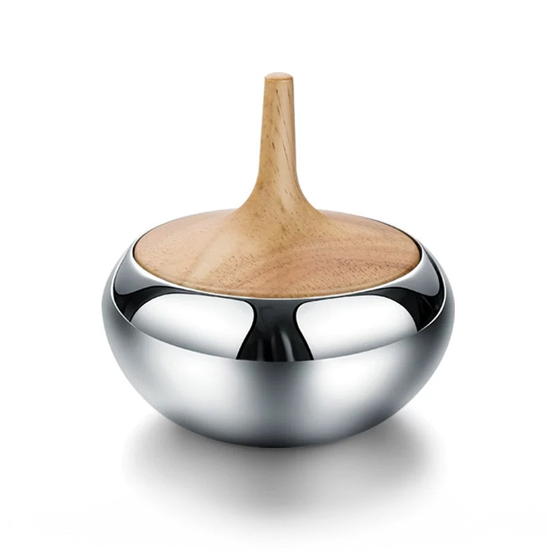 Stainless steel round onion container – front view – Eloré