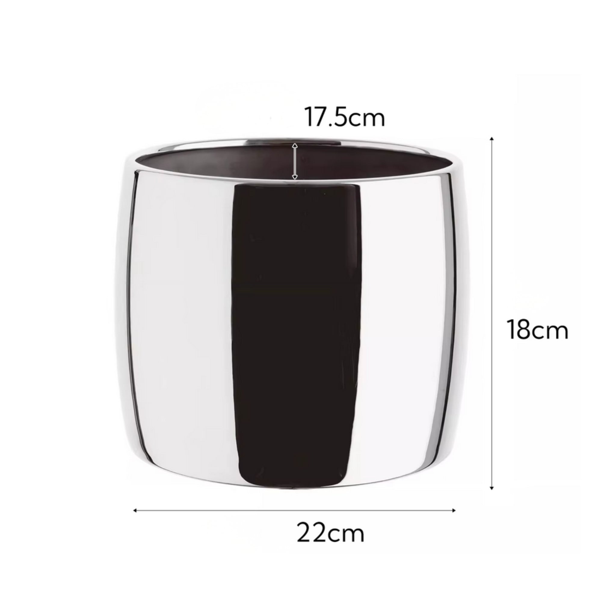 Stainless steel ice bucket – Model B – dimensions view – Eloré