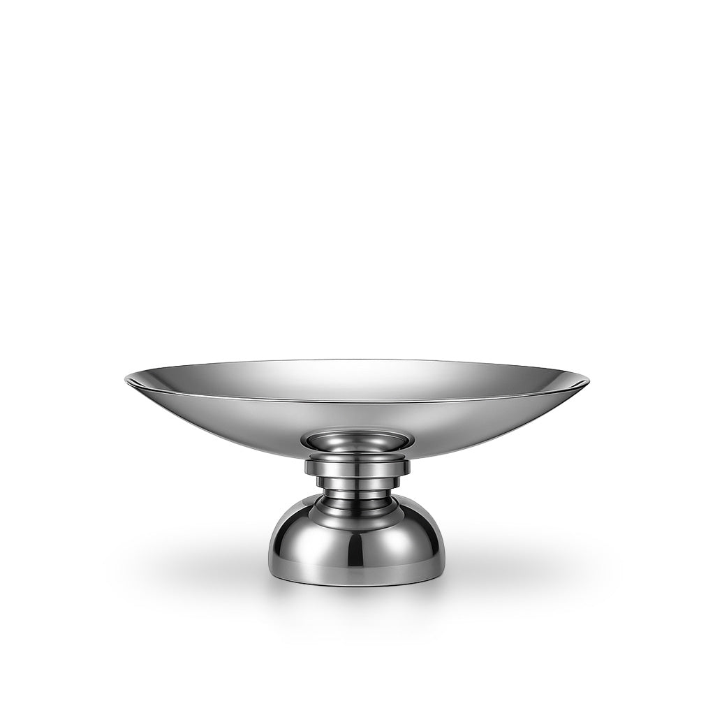 Small stainless steel dessert plate – front view – Eloré