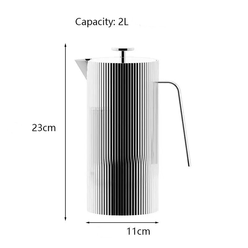 Tall stainless steel pitcher – dimensions view – Eloré