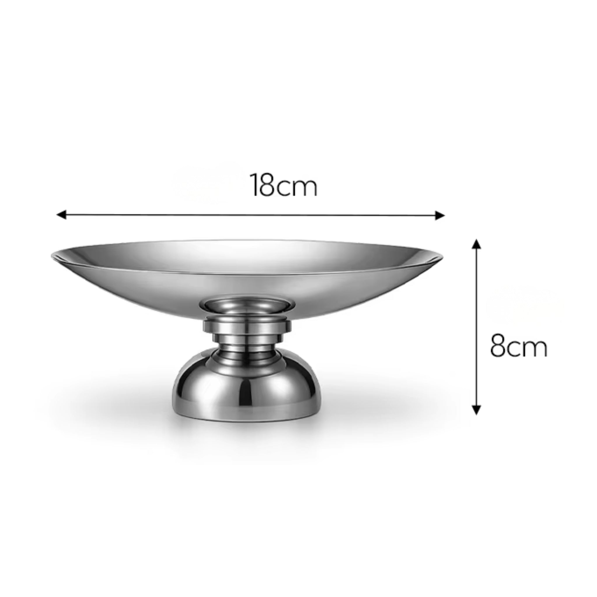 Small stainless steel dessert plate – dimensions view – Eloré