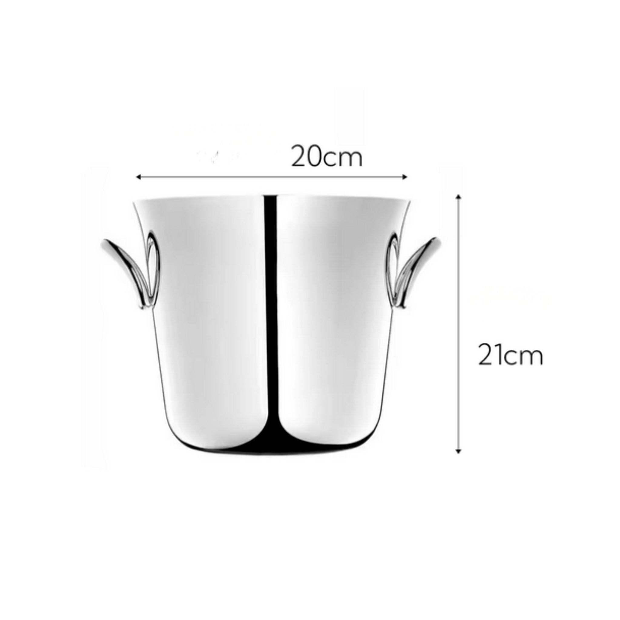 Stainless steel ice bucket – Model C – dimensions view – Eloré