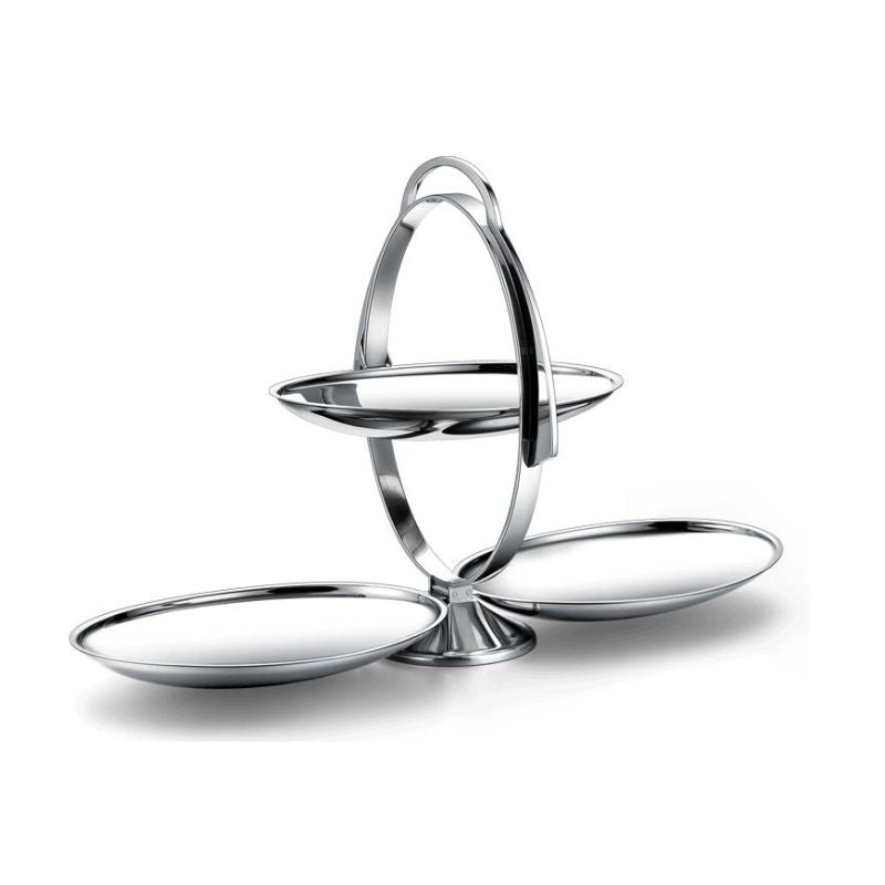 מעמד דו קומתי מתקפל מנירוסטה מבריקה