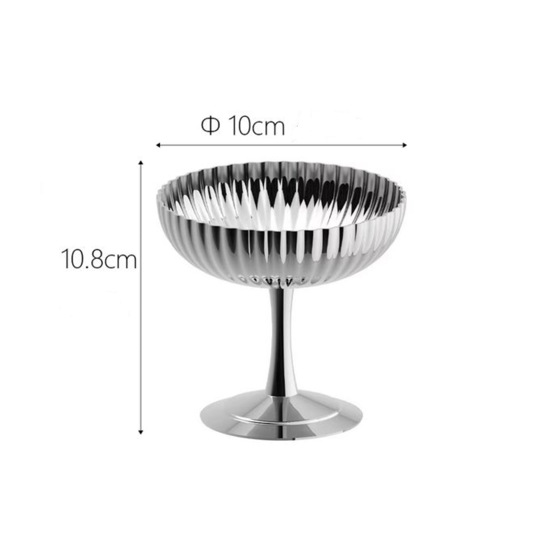  Textured stainless steel ice cup – dimensions view – Eloré