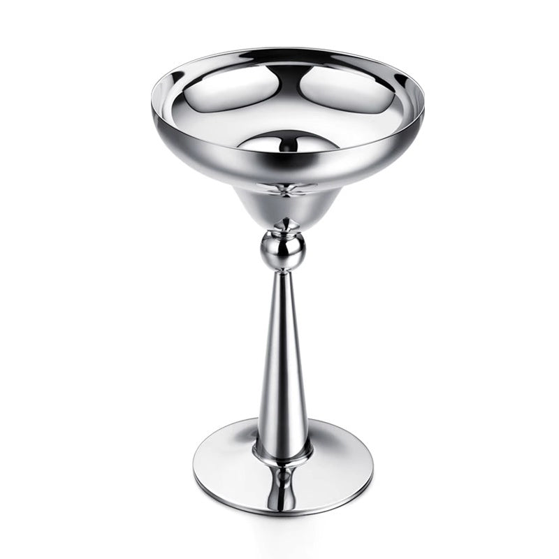 Tall stainless steel serving goblet – front view – Eloré