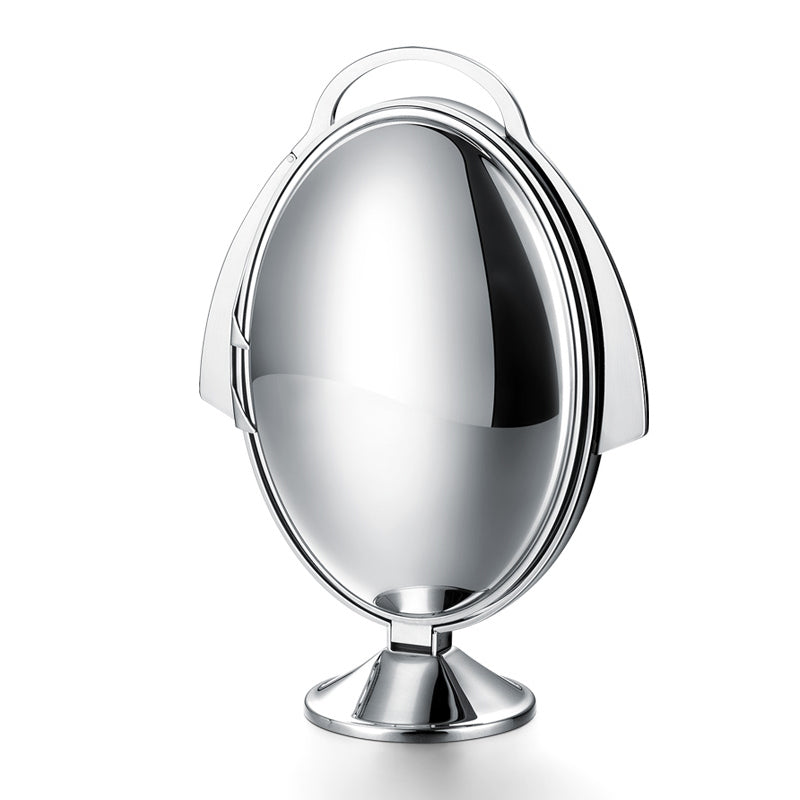 Modern folded mirror stainless steel tray – front view – Eloré