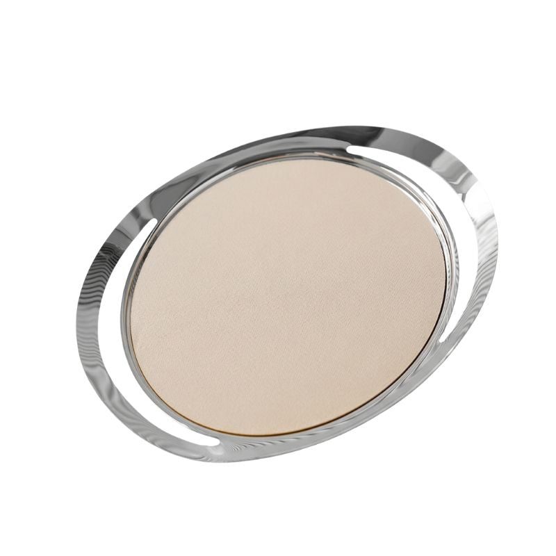 מגש נירוסטה עם תחתית עור בצבע בז